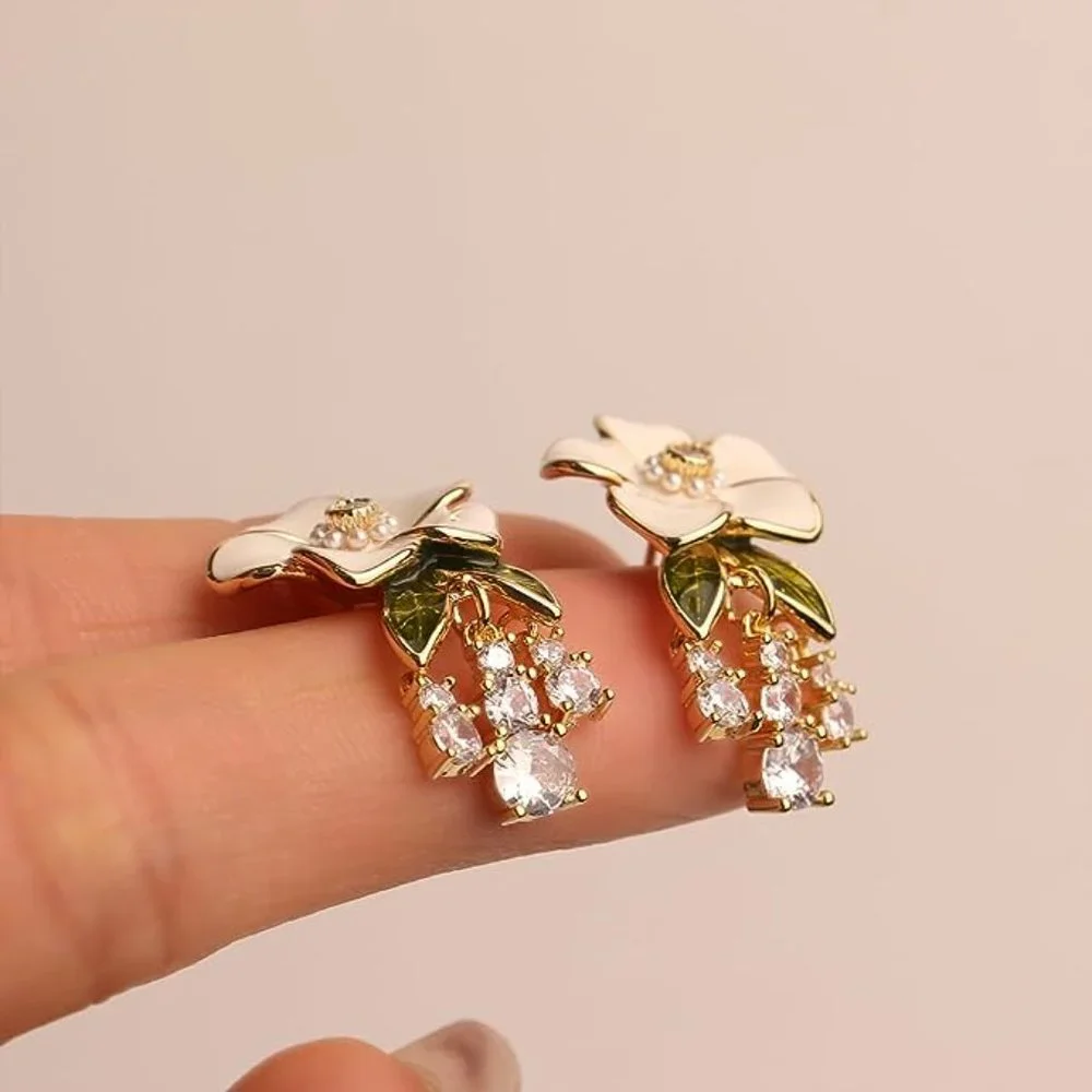 New! Anthro Fab Floral Tap Earrings